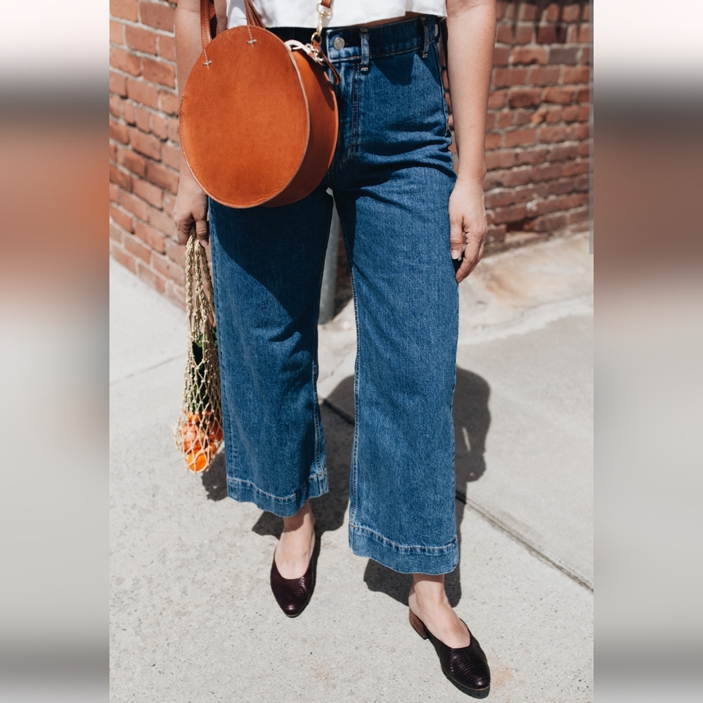 Everlane The Edition 02 Wide Leg Ankle Jean - Colour: Medium Indigo - Size 30